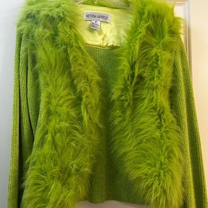 Size M Lime Green Fuzzy Jacket